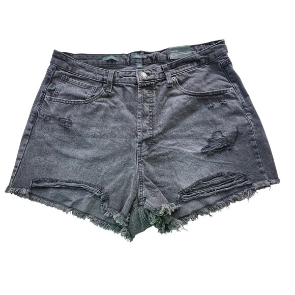 Wild Fable High-Waisted Distressed Black Denim Shorts Womens Size 17 - Picture 1 of 8